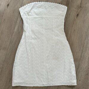 White Mini Eyelet Dress - Size Medium - Perfect Condition